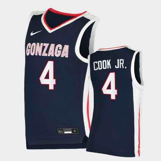 Men Gonzaga Bulldogs Aaron Cook Jr. College Basketball Navy Elite Jersey